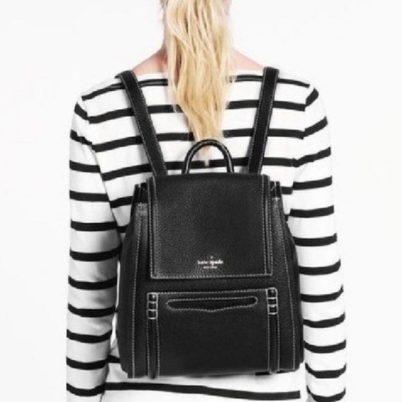 NWOT! Kate Spade $498 Claremont Drive Cody Cowhide Black Leather Backpack - Picture 3 of 16